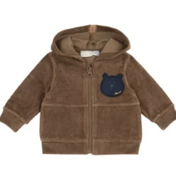 Cardigan aperto con zip e cappuccio