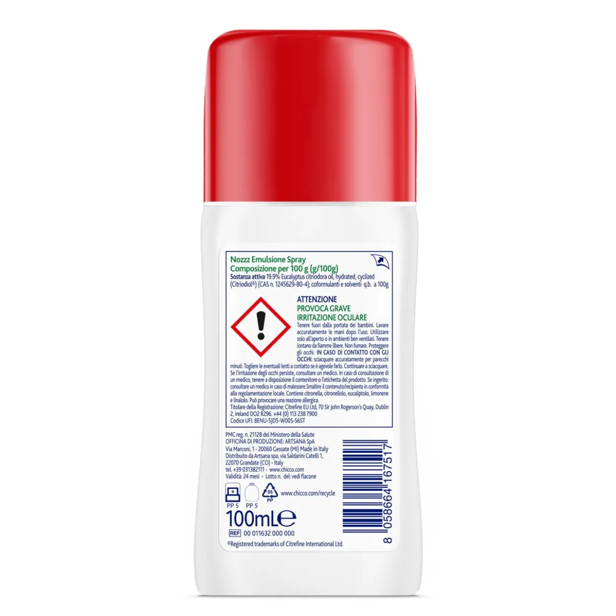 Chicco NoZzz Emulsione Spray Insetto Repellente.