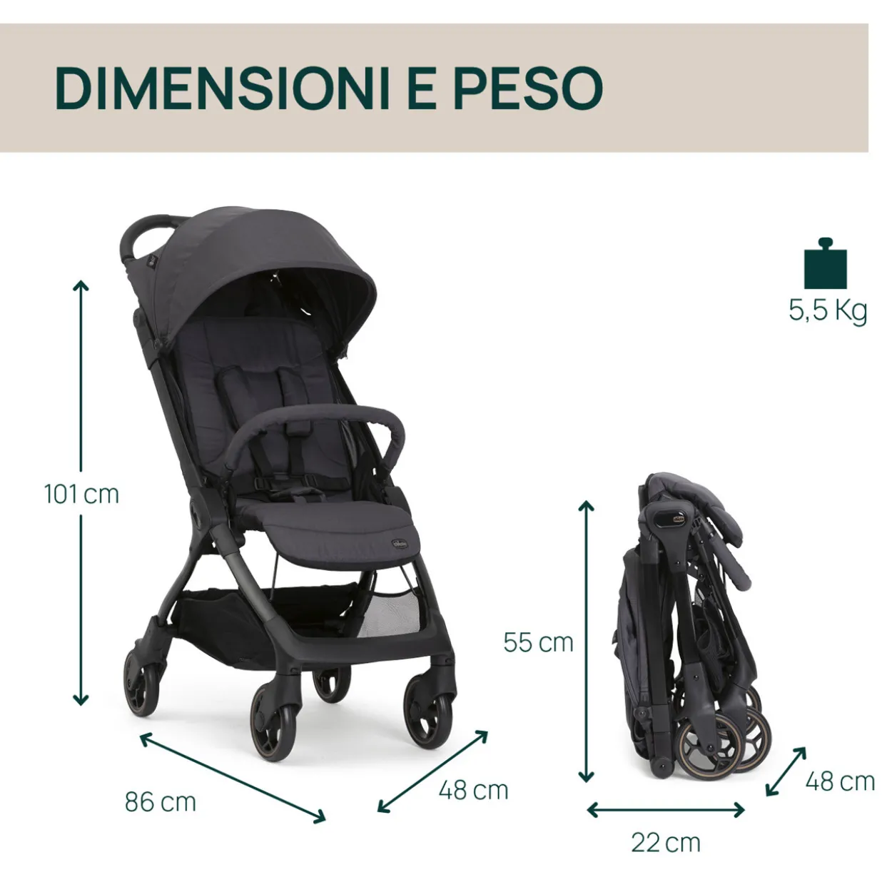 Chicco WE 2, Passeggino Aereo e Viaggio