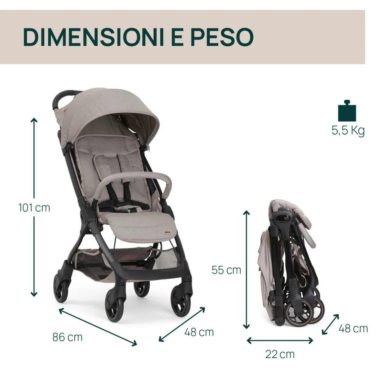 Chicco WE 2, Passeggino Aereo e Viaggio