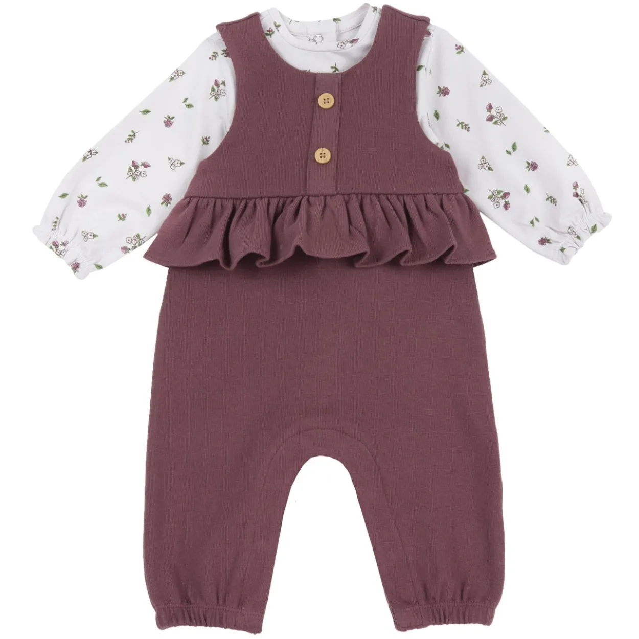 Completo maglia con salopette lunga