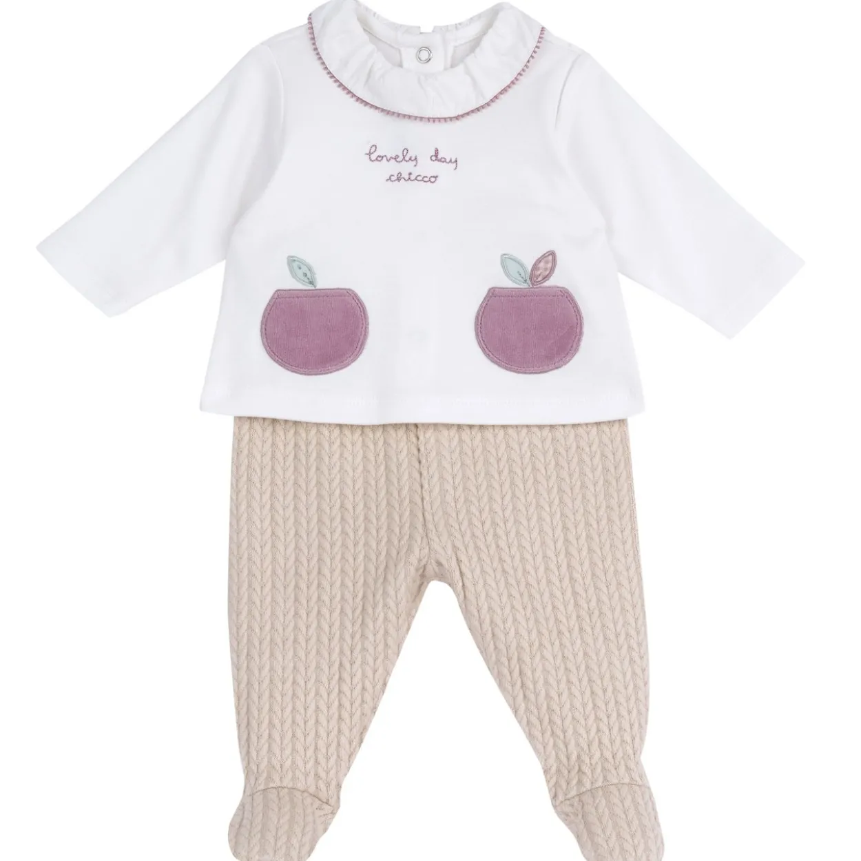 Completo maglia e pantaloni con piedini
