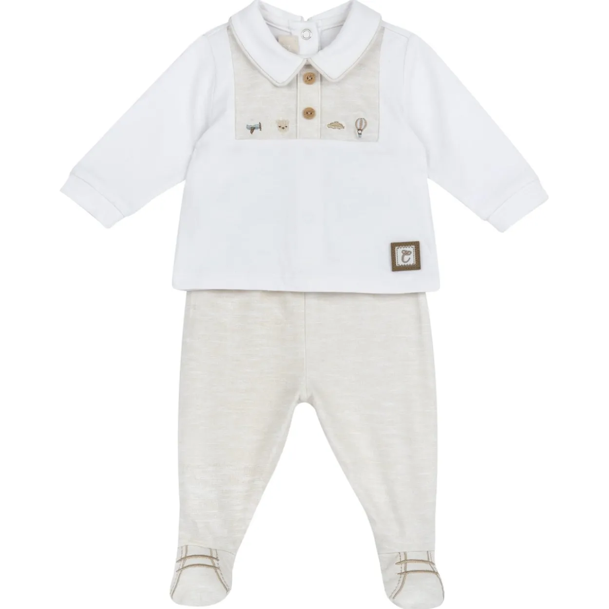 Completo maglia e pantaloni con piedini