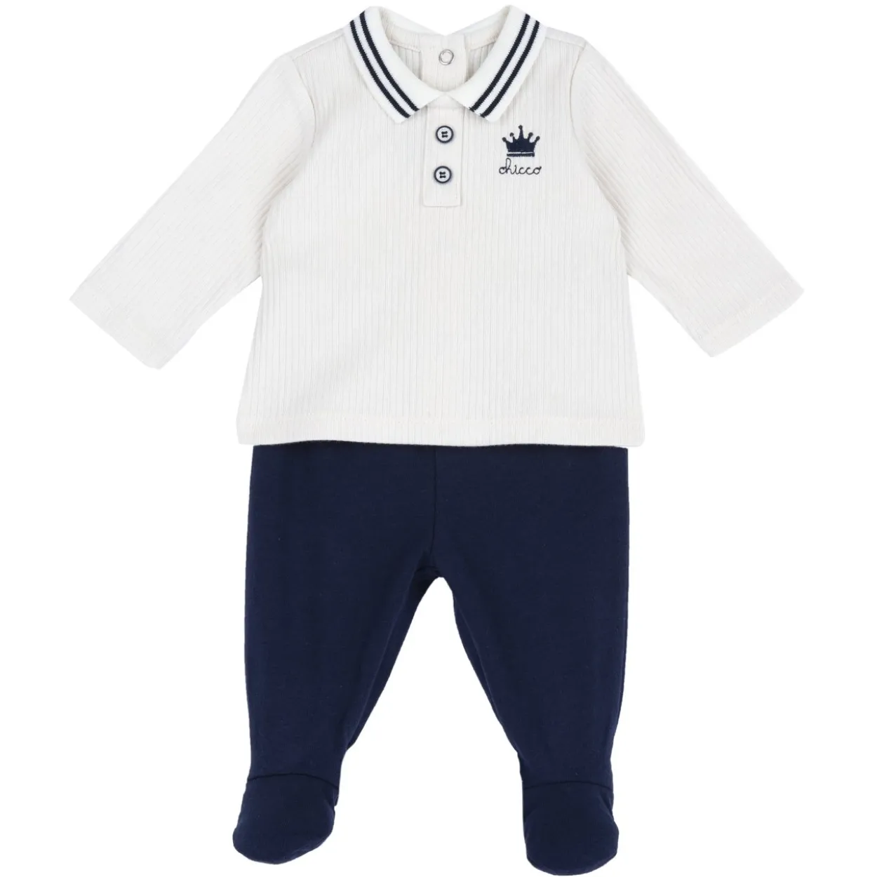 Completo maglia e pantaloni con piedini