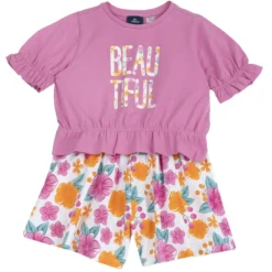Completo maglietta con pantaloni corti fantasia