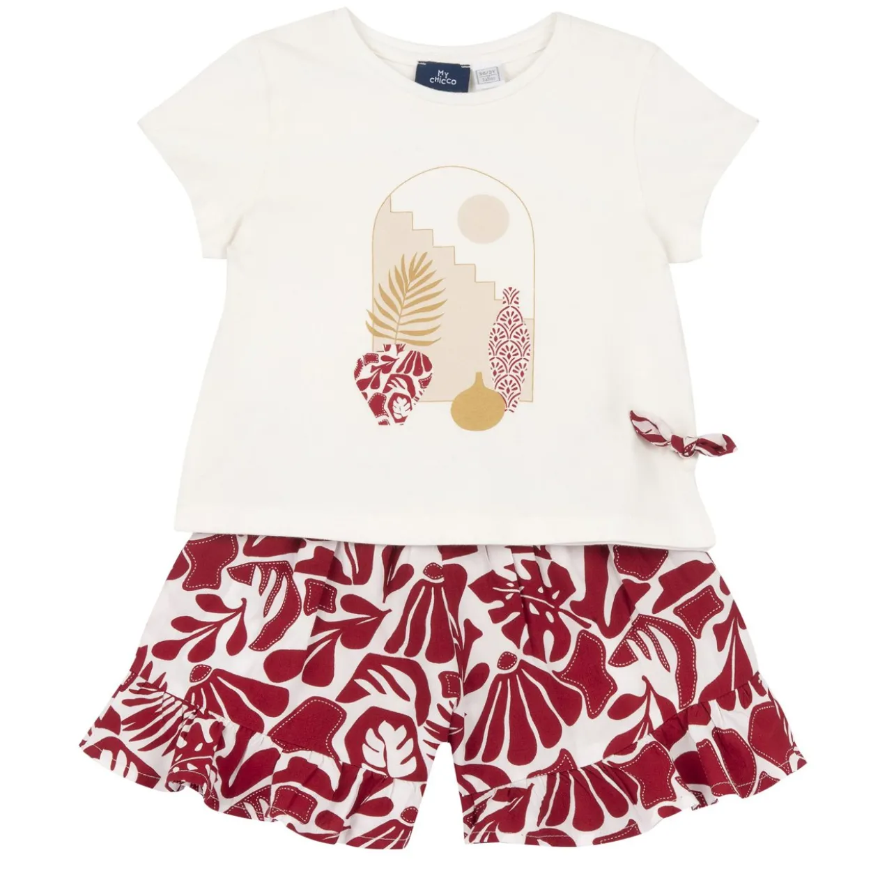 Completo maglietta con pantaloni corti stampati