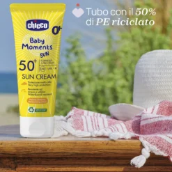 Crema Solare SPF 50+. Protezione molto alta.