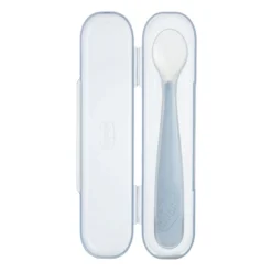 Cucchiaio in silicone morbido con custodia 6m+
