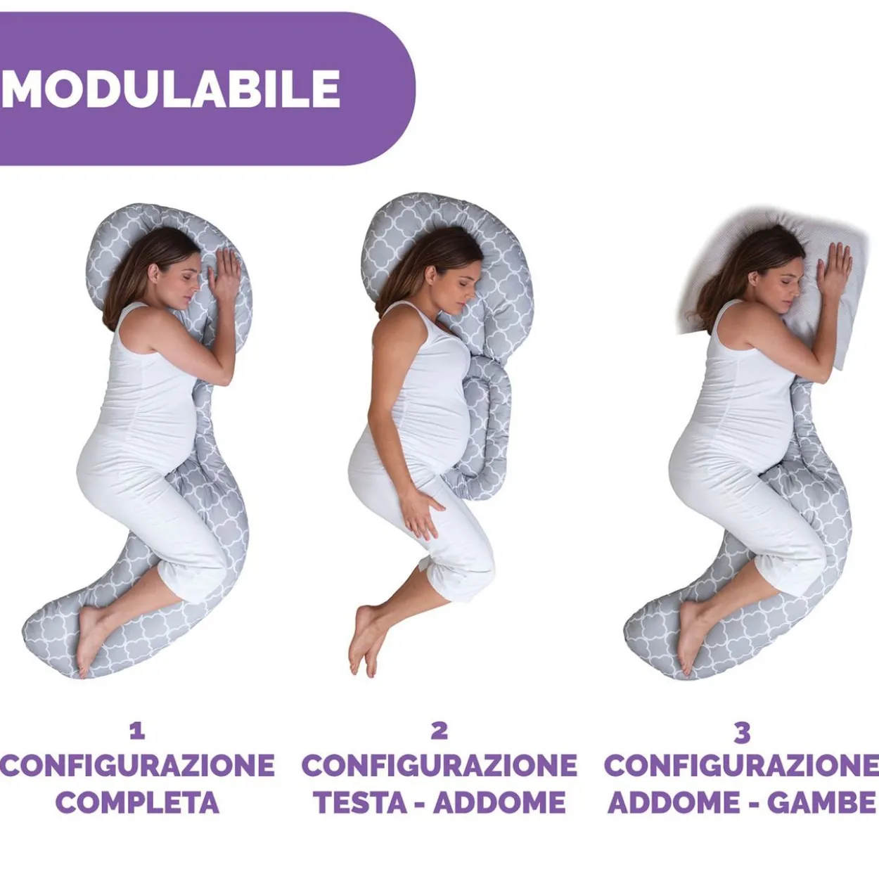 Cuscino Gravidanza Total Body - 3 pz
