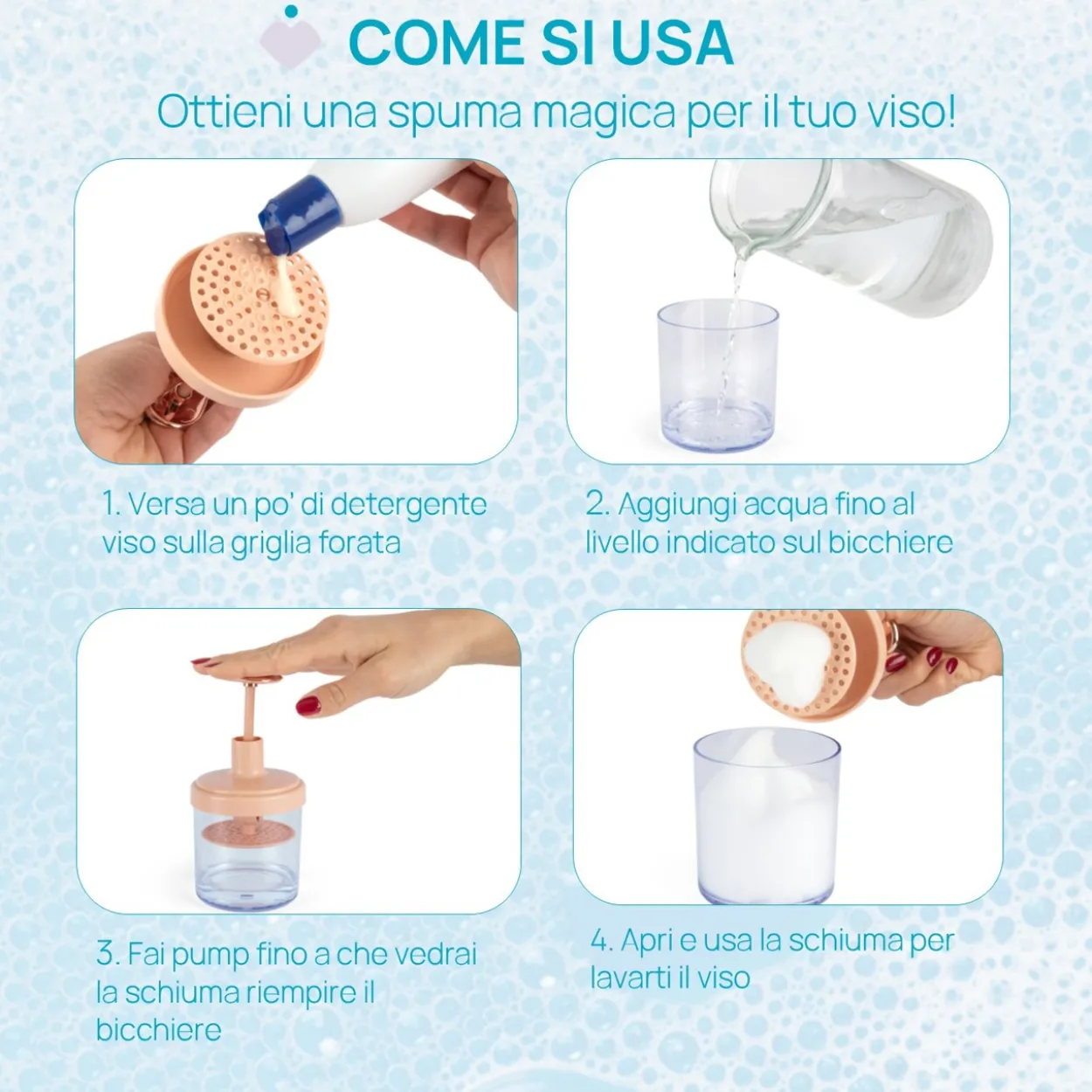 FOAMY GIFT SET - DETERGENTE VISO 150ML CON FOAM MAKER