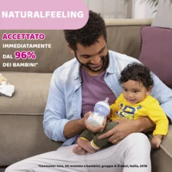 NaturalFeeling Biberon Vetro Chicco 0M+ 150ML Flusso Lento