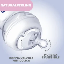 NaturalFeeling Biberon Vetro Chicco 0M+ 150ML Flusso Lento