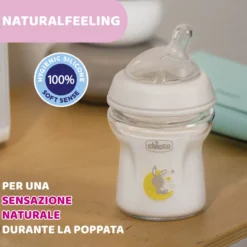 NaturalFeeling Biberon Vetro Chicco 0M+ 150ML Flusso Lento