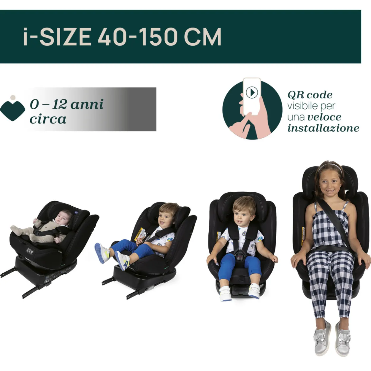 Seggiolino auto Unico Evo i-Size (40-150 cm)