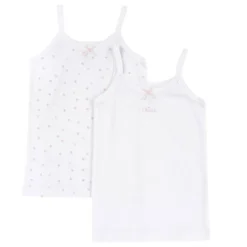 Set canottiere intime con spallina stretta e fiocchetto