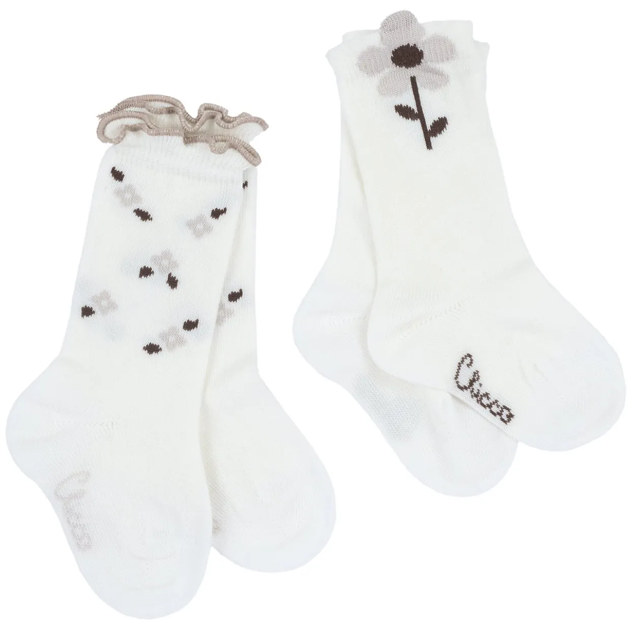 Set due paia calzini gambaletto jacquard