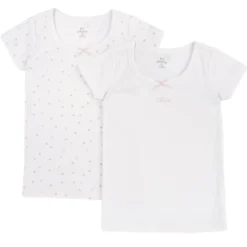 Set magliette intime con manica corta e fiocchetto
